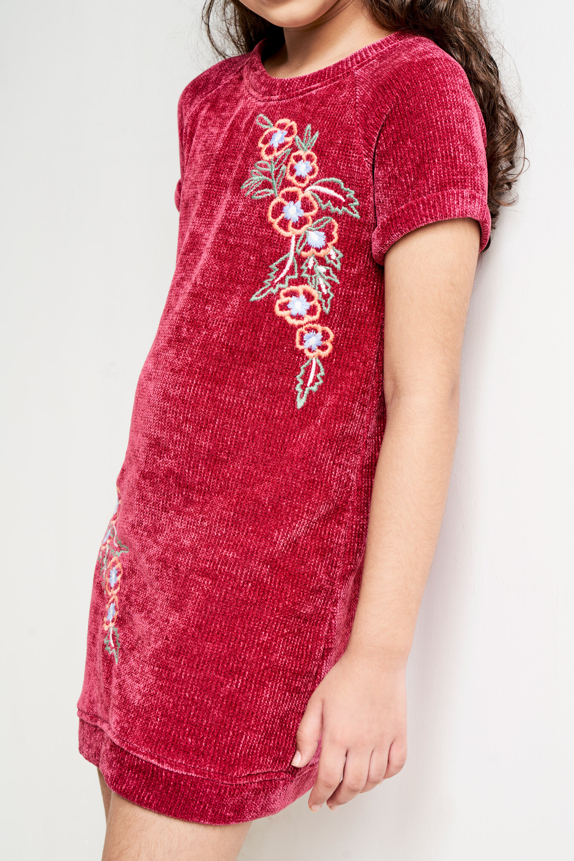 Maroon Solid Straight Dress, Maroon, image 6